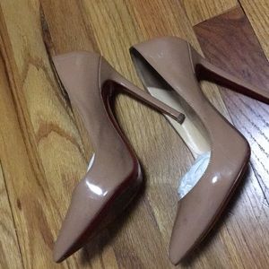 COPY - Louboutin, Pigalle nude patent leather wit…